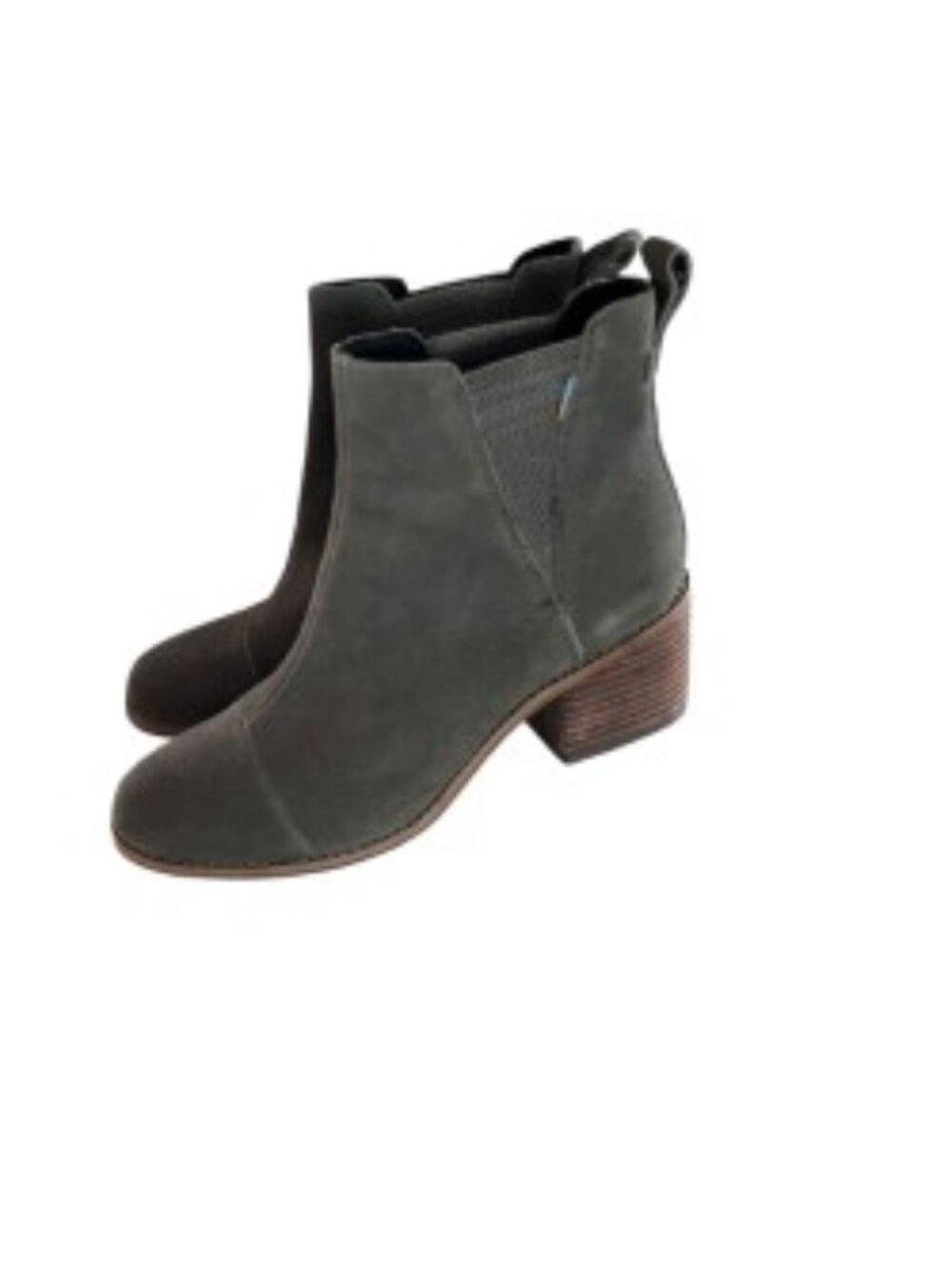 TOMS Esme Suede Chelsea Boots in Tarmac Olive 8 - Picture 4 of 6